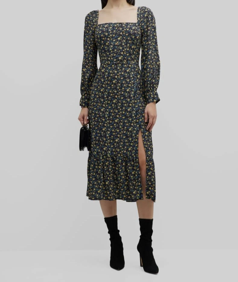 knee length dresses for ladies Paige Layered Ruffle Midi Dress main image 0