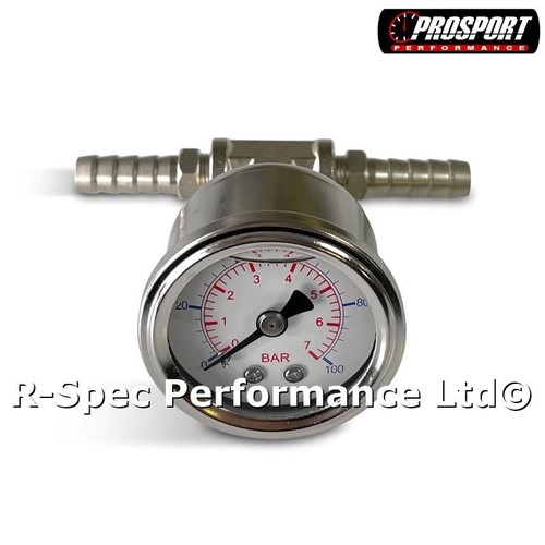 ASSEMBLED Inline Pro Fuel Pressure Test Gauge Adaptor Kit & 8mm Hose