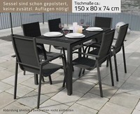 7Tlg. Alu Gartensitzgruppe GartenmöBel Set Gartenset Sitzgruppe Essgruppe Tisch