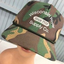 De Colección Wisconsin River Supply Co Camuflada Cuerda Frontal Snapback Gorra de Béisbol Gorra