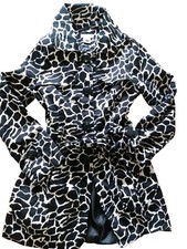 Luii Anthropologie Animal Print Coat Jacket - Petite Medium Short Trench