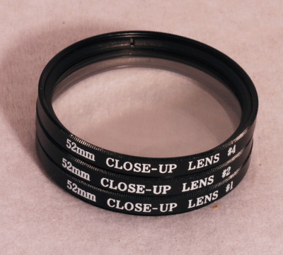 52mm Close-Up Macro Lens Filter Set (3:1,2,4) Closeup Kit (Canon Nikon  Olympus)