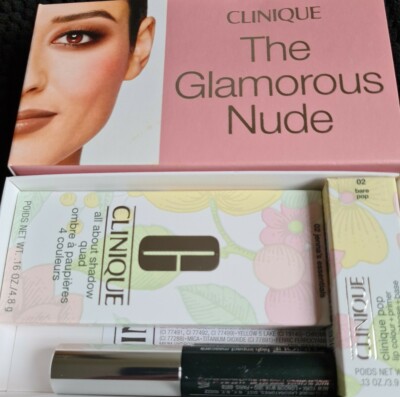Clinique Make Up Geschenkset Glamorous Nude All About Shadow, Bare Lip Pop, Mascara