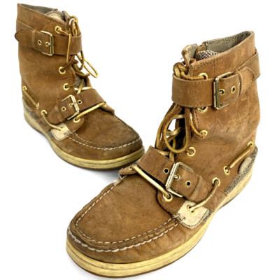Sperry Top Sider Huntley Sahara Leather Boots  9289398 Tan Size 6.5