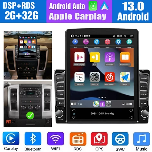Android 13 Car Stereo Radio Wireless CarPlay GPS NAVI WIFI Touchscreen w/Camera - Picture 1 of 13
