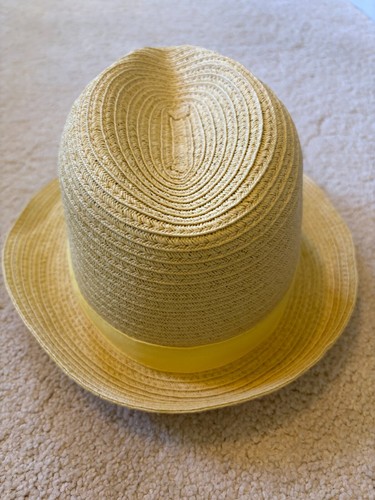 GYMBOREE Girl's Straw Fedora White Yellow Daisy Flower Dress Hat Size 5-7 NWOT - Picture 2 of 3