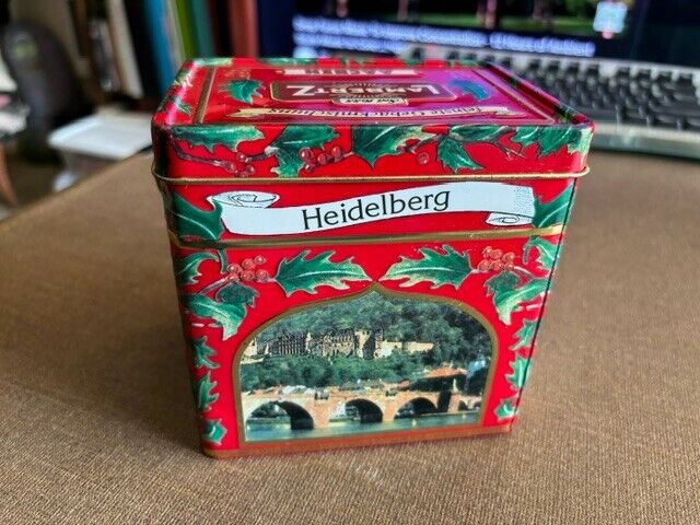 Christmas Music Box Cookie Tin Plays “Rudolph” Lambertz Aachen Germany