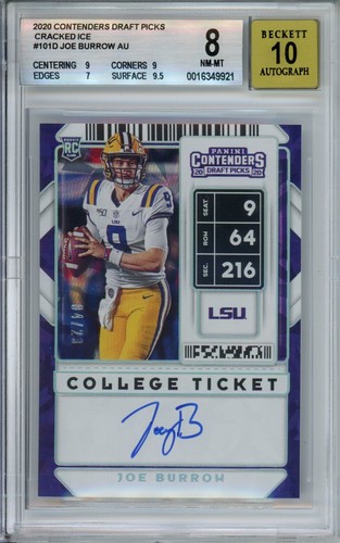 Joe Burrow [Autograph Cracked Ice] #101 2020 Panini Contenders Draft Picks card