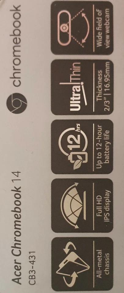 Acer Chromebook 14 CB3-431 in alluminio come nuovo - Immagine 2 di 3