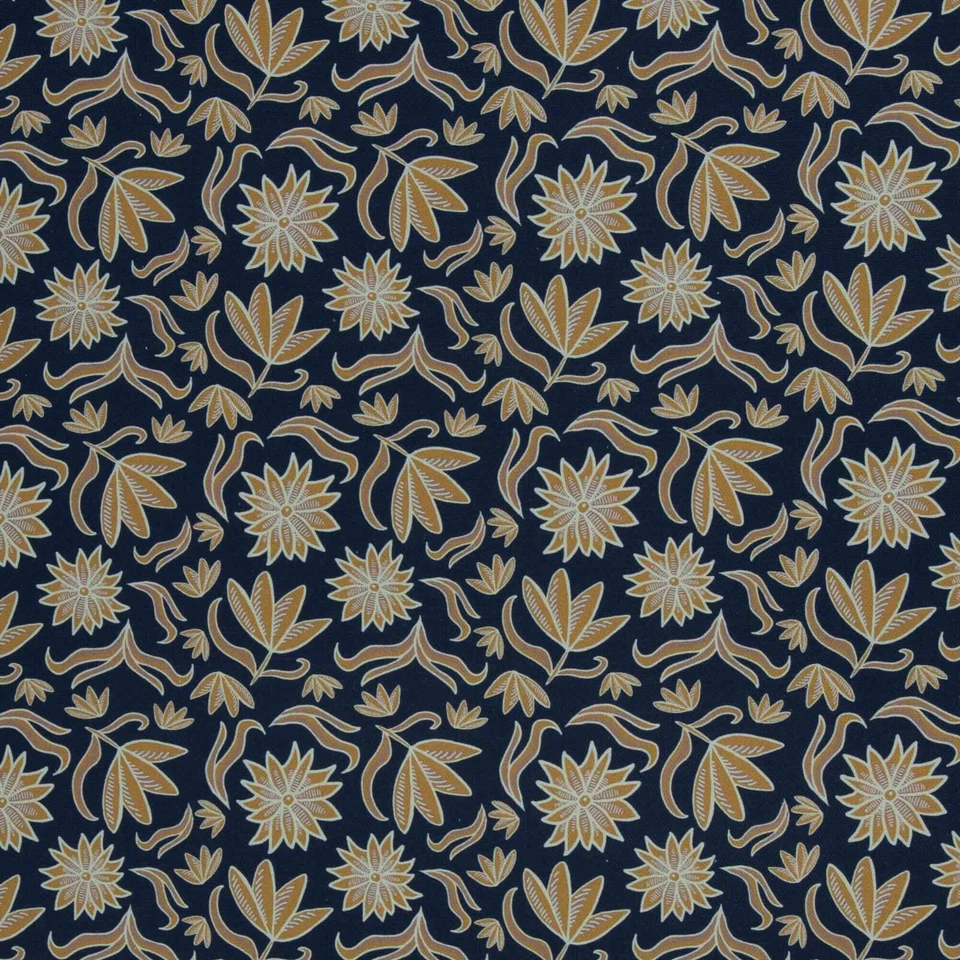 Canvas Retro Flowers by Emjo-Design, ocker-dunkelblau - Bild 2 von 3