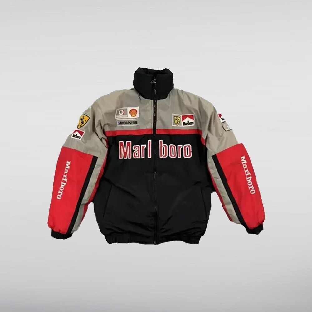 Vintage Ferrari Marlboro Embroidery Racing Jacket with free