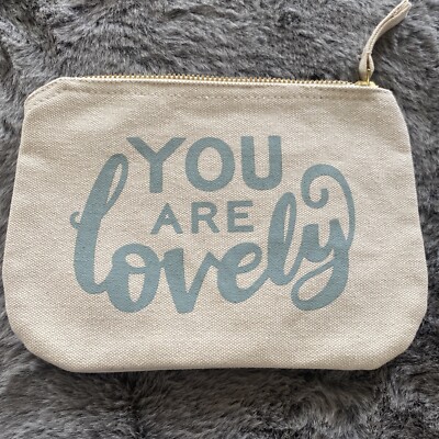 Alphabet Taschen Zip Beutel klein blau ''Your Are Lovely''