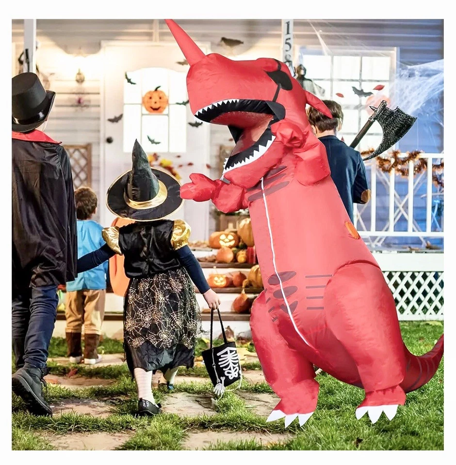 Рекс динозавр костюм надувной красный Хэллоуин - Изображение 4 из 4