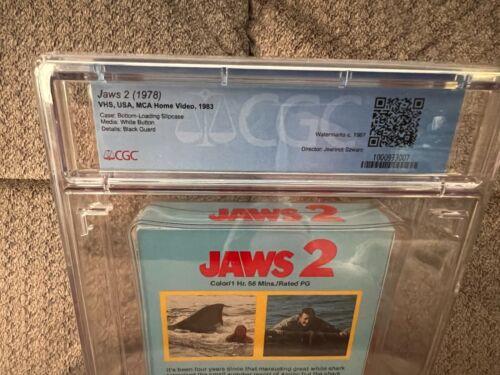 JAWS 2 1983 VHS CGC Graded 9.2 MINT SEAL GRADE A+ w/Watermarks Factory Sealed - Picture 4 of 6