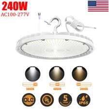 240W UFO LED High Bay Light Dimmable 3000K/4000K/5000K Commercial Lamp IP65 US
