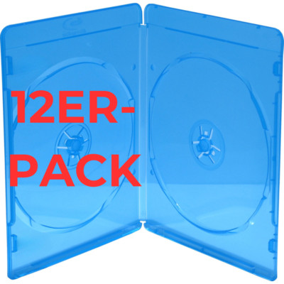 12 Blu-ray Leerhüllen 7mm slim für je 2 BD CD DVD blau Hülle Box Case Leerbox