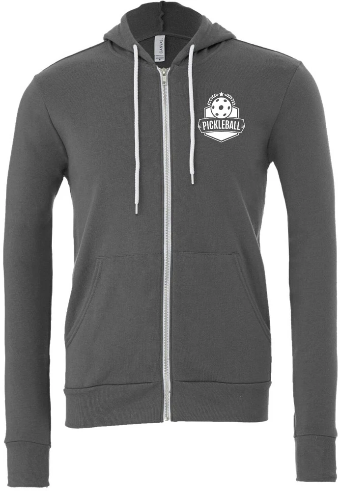 Pickleball Badge Chest Print Premium Full Zip Hoodie Chest Print