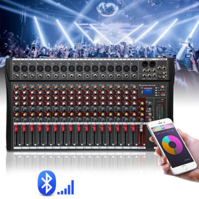 8/12/16 Channel USB Bluetooth Live Studio Audio Mixer Mixing Console Sound Pro