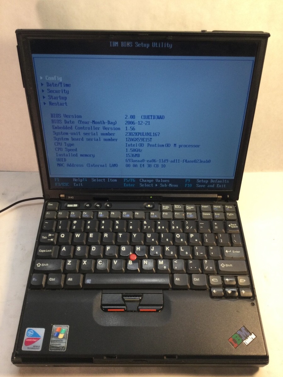 VINTAGE IBM ThinkPad X40 12