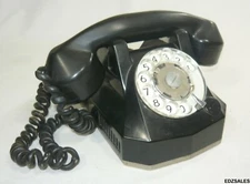 Vintage Black Monophone Automatic Electric Rotary Dial Telephone