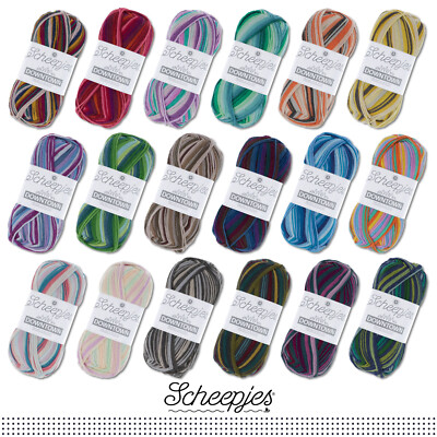 Scheepjes 5 x 50 g Downtown extrafeine Merinowolle Stricken Häkeln 18 Farben