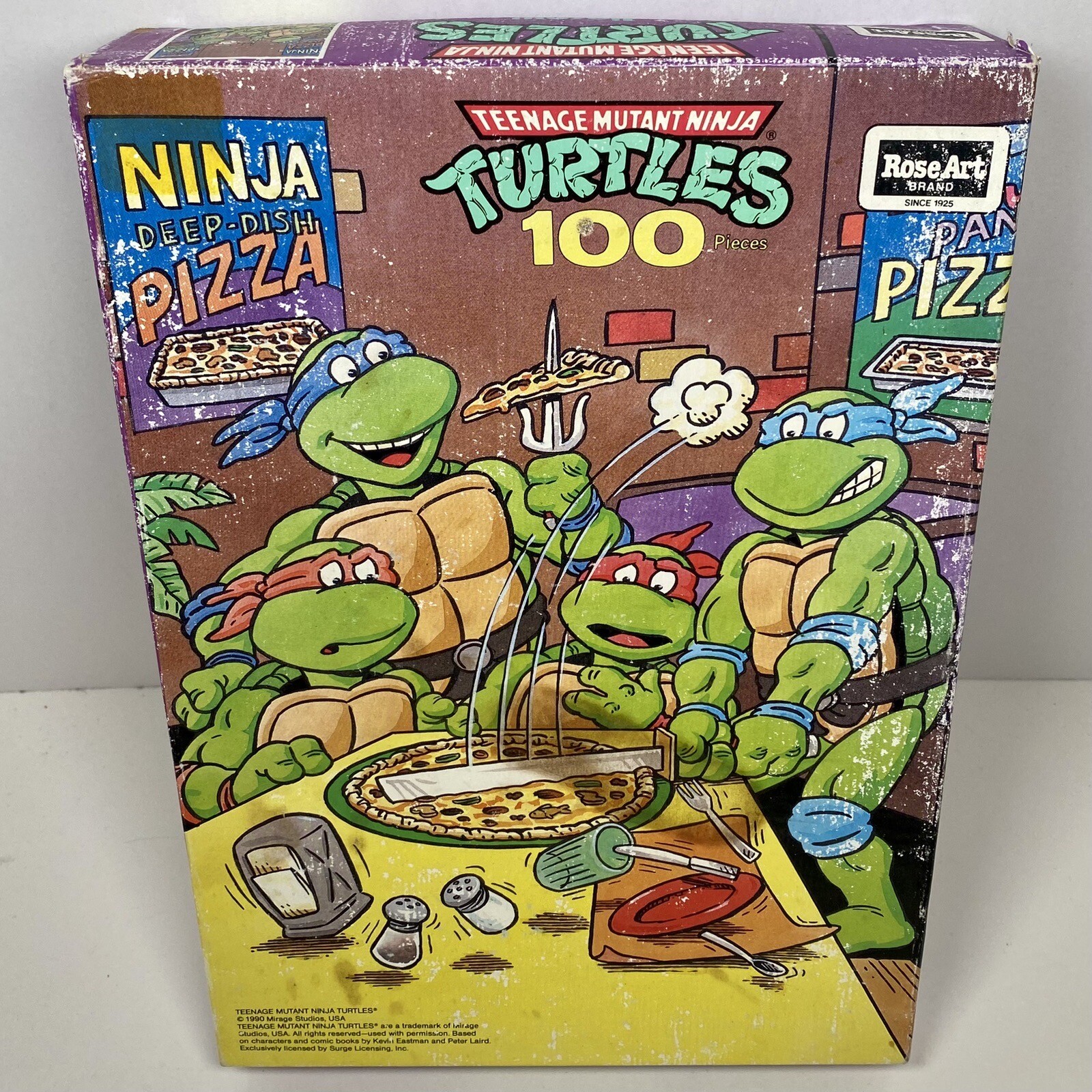 Teenage Mutant Ninja Turtles Ninja 1990 RoseArt Pizza 100 Pc Jigsaw Puzzle New