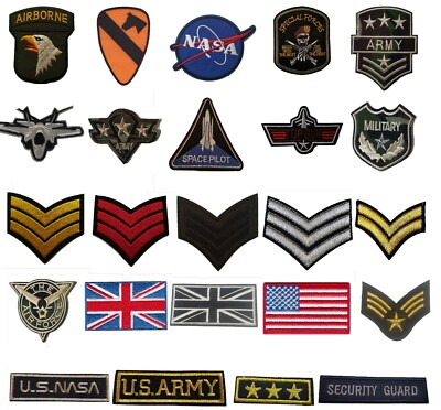 Militärstil bestickt Bügelbild Aufnähen Patches Abzeichen Transfers Kostüm