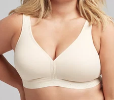 Lane Bryant Cacique Women's Wireless Black White Beige Bra Lightly Lined