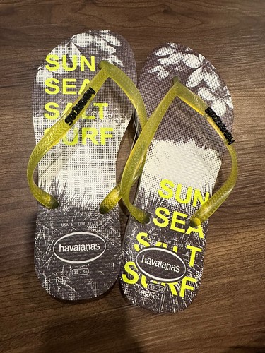 NEW Havaianas Slim Tropical Flip Flops Women Sz 35/36 Sun Sea Salt Surf |  eBay