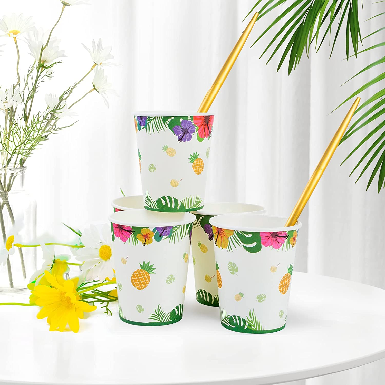 Hawaiian Luau Party Supplies and Decorations, Tropical Paper Plates and