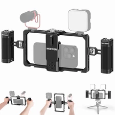 NEEWER Upgraded Phone Rig Vlogging Kit Video Stabilizer&Dual Handle for iPhone