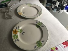 Vintage Wade Heath England  hand painted Sandwich Plate . Art Deco. X2. Flowers.