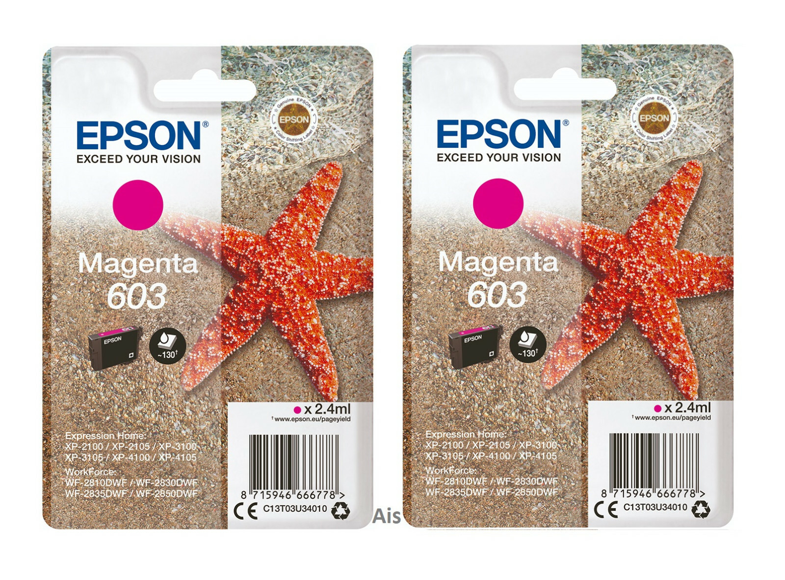 Genuine Epson 603, Starfish ink Cartridges, XP-2150 XP-2155 XP-3150 XP ...