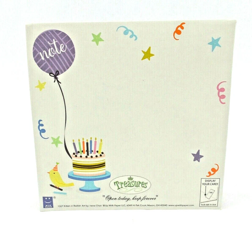 Kitten in Basket Happy Birthday Card 3D Pop Up Greeting Card Up With Paper - Image 4 of 4