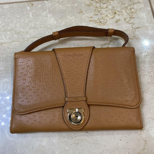 Salvatore Ferragamo Brown Leather Bi-fold Long Wallet 2531