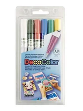 Marvy Uchida DecoColor Paint Marker Sets - extra fine primary set of 6