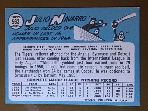 1965 Topps Baseball Singoli - Scegli la tua carta -- 371-598 -- numeri alti - Foto 307 di 357