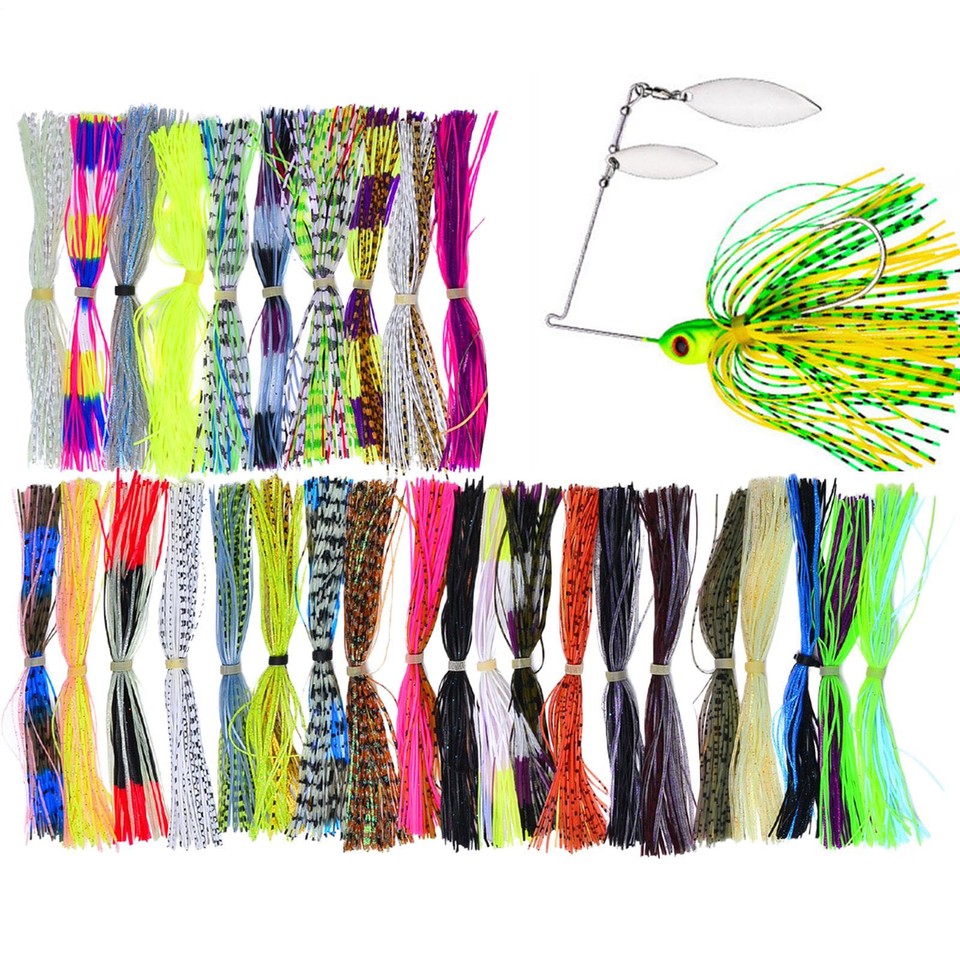 Lot De Jupes En Silicone Pour Leurres De Pêche - Pour Buzzbait, Spinnerbait - Environ 13.6 Cm - 20/24 Pièces
