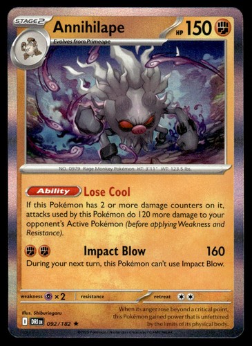 Annihilape - Holo #92 RARE -  Pokemon Destined Rivals - NM
