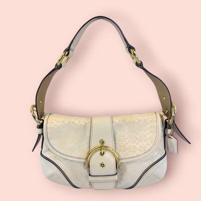 COACH Y2K Vintage Soho Small Flap Shoulder Bag Canvas & Leather
