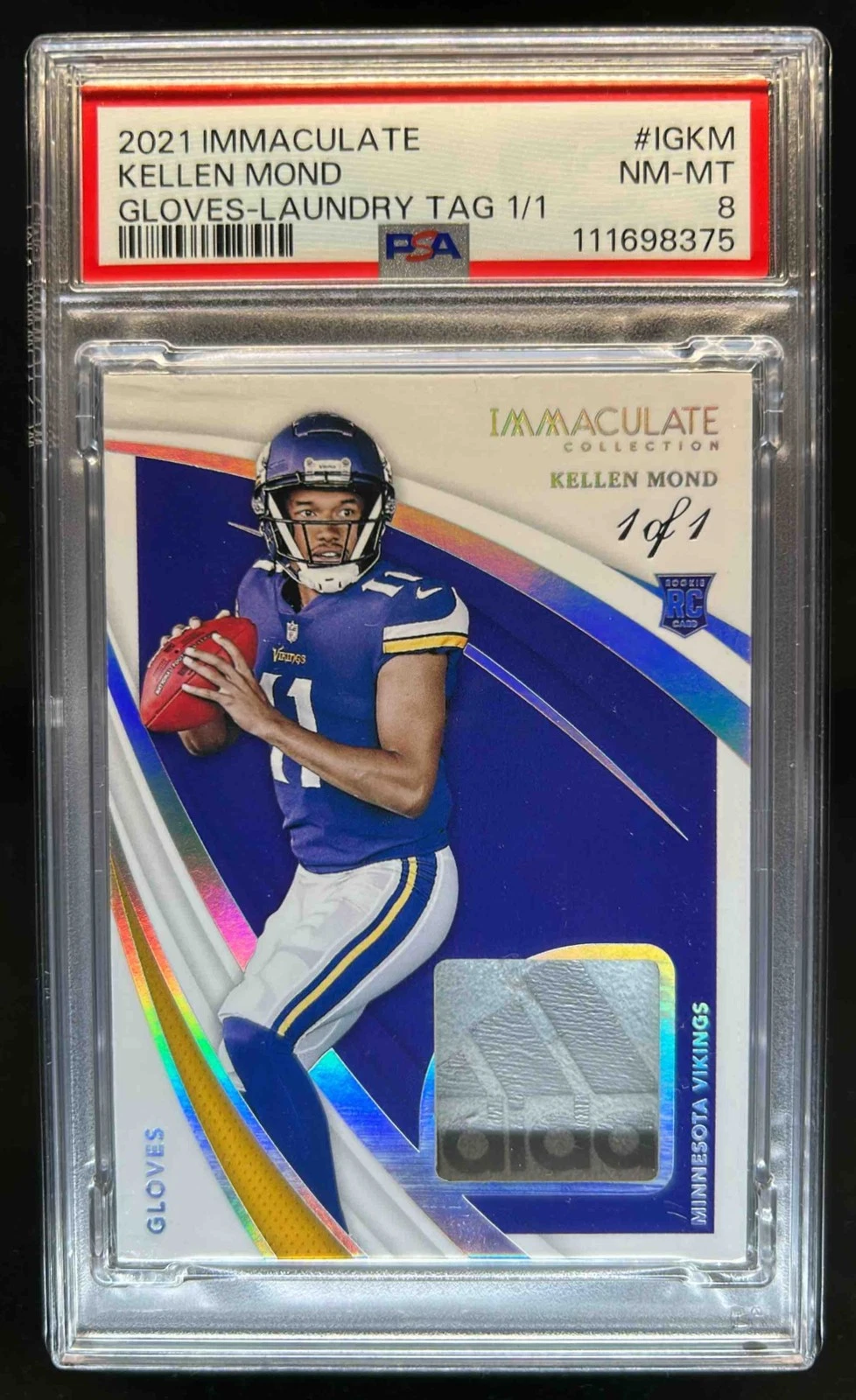 Kellen Mond Panini Immaculate Collection Gloves #IGKM Laundry Tag 1/1
