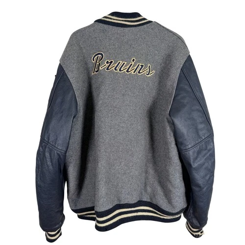 Vintage Neff Varsity Letterman Jacket Mens 3XL Leather Wool Chenille Bruins read image 2