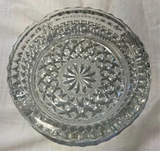 Small Vintage Clear Glass 5” Round Circular Diamond Ashtray Decor balletcore