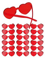 18 Pairs Heart Sunglasses for Women, Fun Party Favors Glasses Red