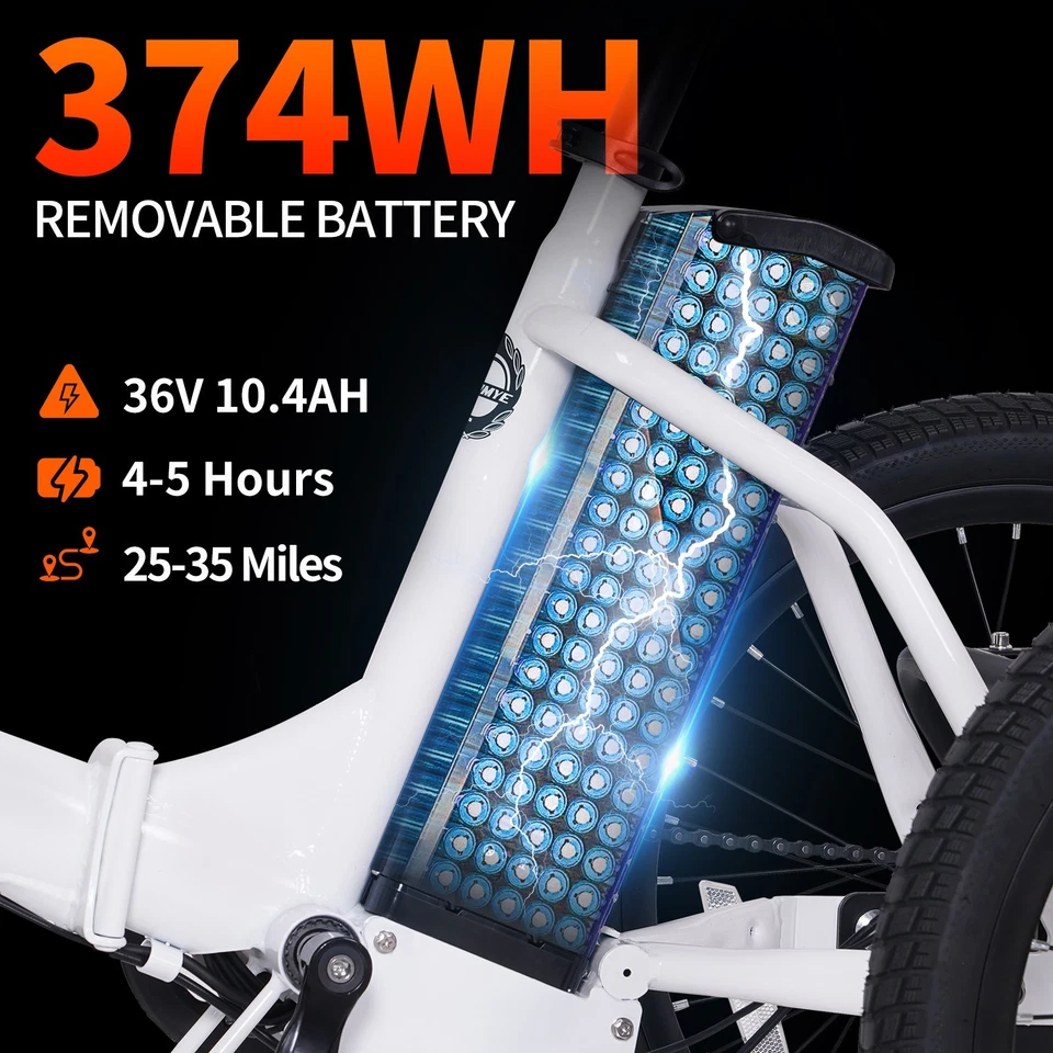 Triciclo Eléctrico Plegable Neumático Narrak 18"x 3.0 350W Step-Thru Etrike 374WH Batería Foto 4 de 4