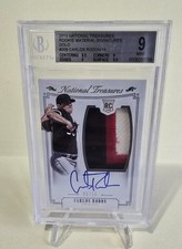 2015 Panini National Treasures CARLOS RODON *ROOKIE PATCH AUTO* /15 graded BGS 9