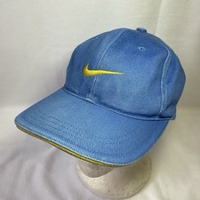 Nike Ball Cap Hat Blue Yellow Swoosh Adjustable SnapBack Youth