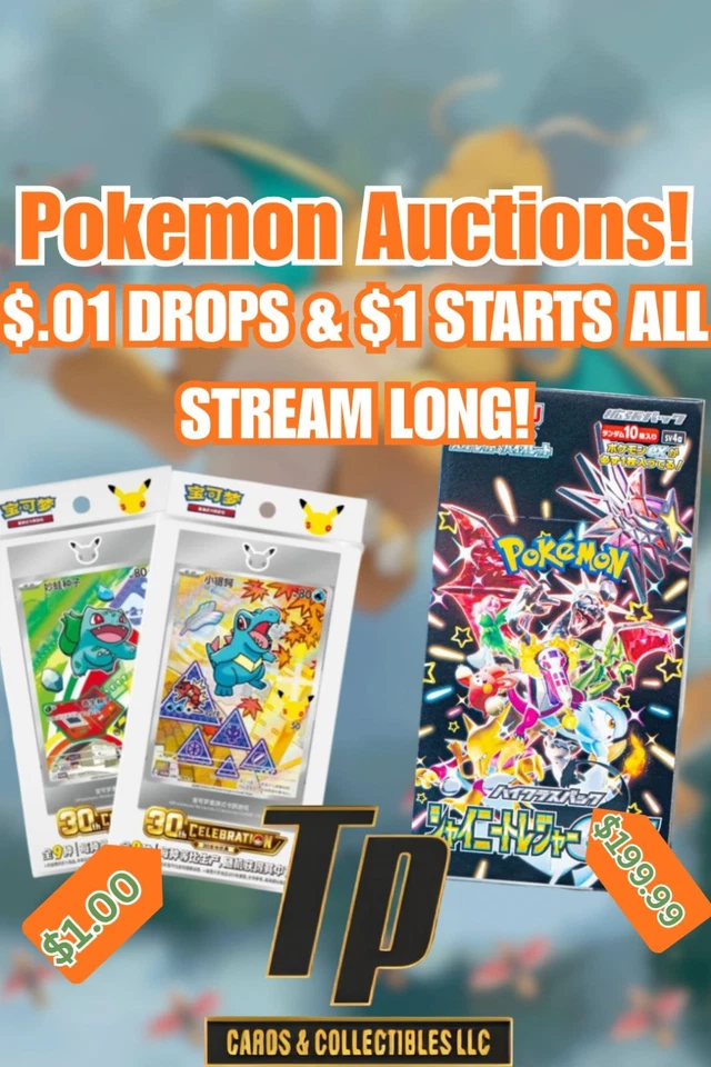 $1 Start Pokemon Auctions | Packs, Bundles, Boxes w/ Josh & Jake