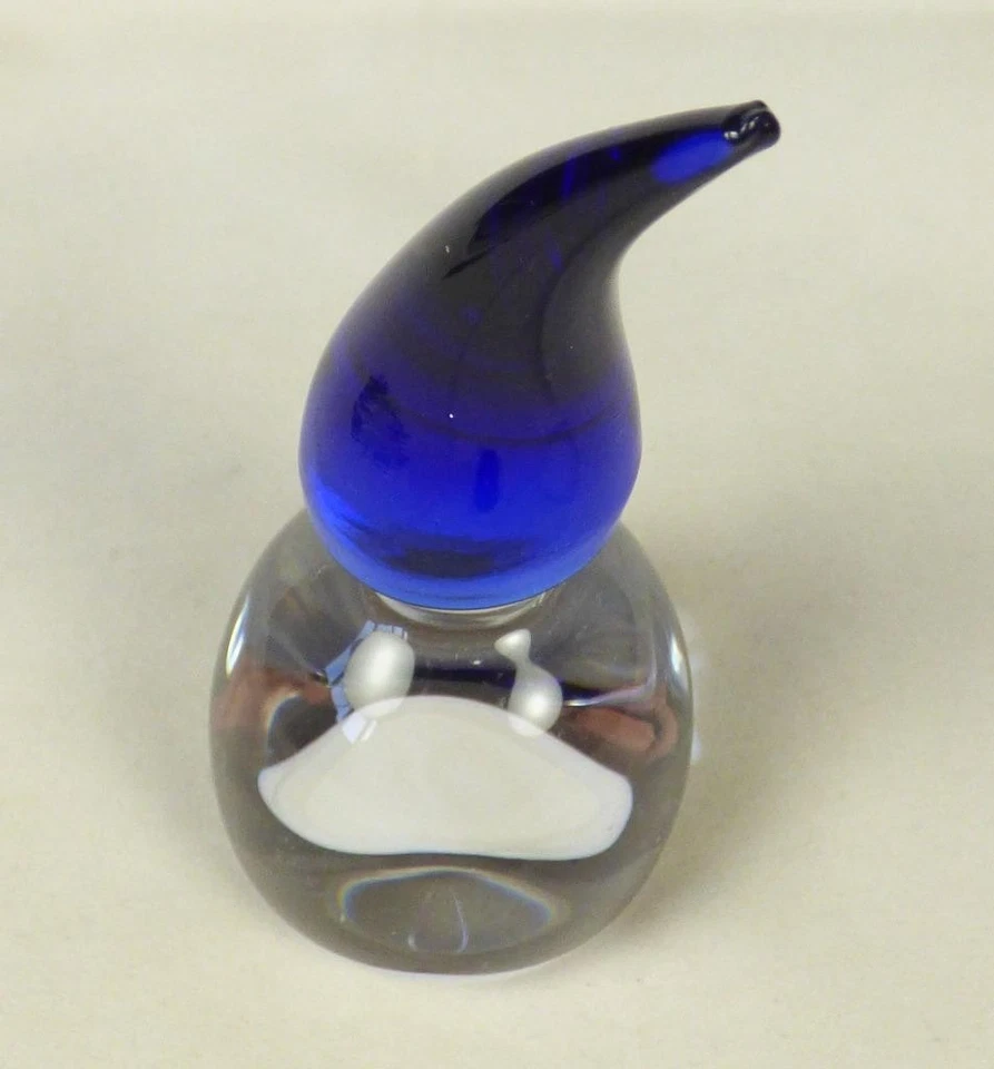 HADELAND GLASS, Norway "NISSE" GNOME with BLUE HAT - FATHER, 100mm/ Santa Claus - Image 4 of 4