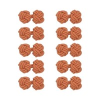 5 Paar Seiden Knoten ManschettenknöPfe Elastische Stoff ManschettenknöPfe Orange